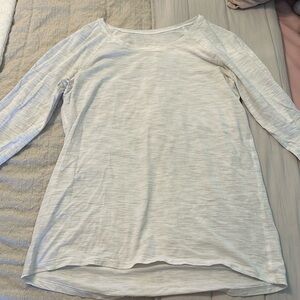 Lululemon Long Sleeve White Heathered Top